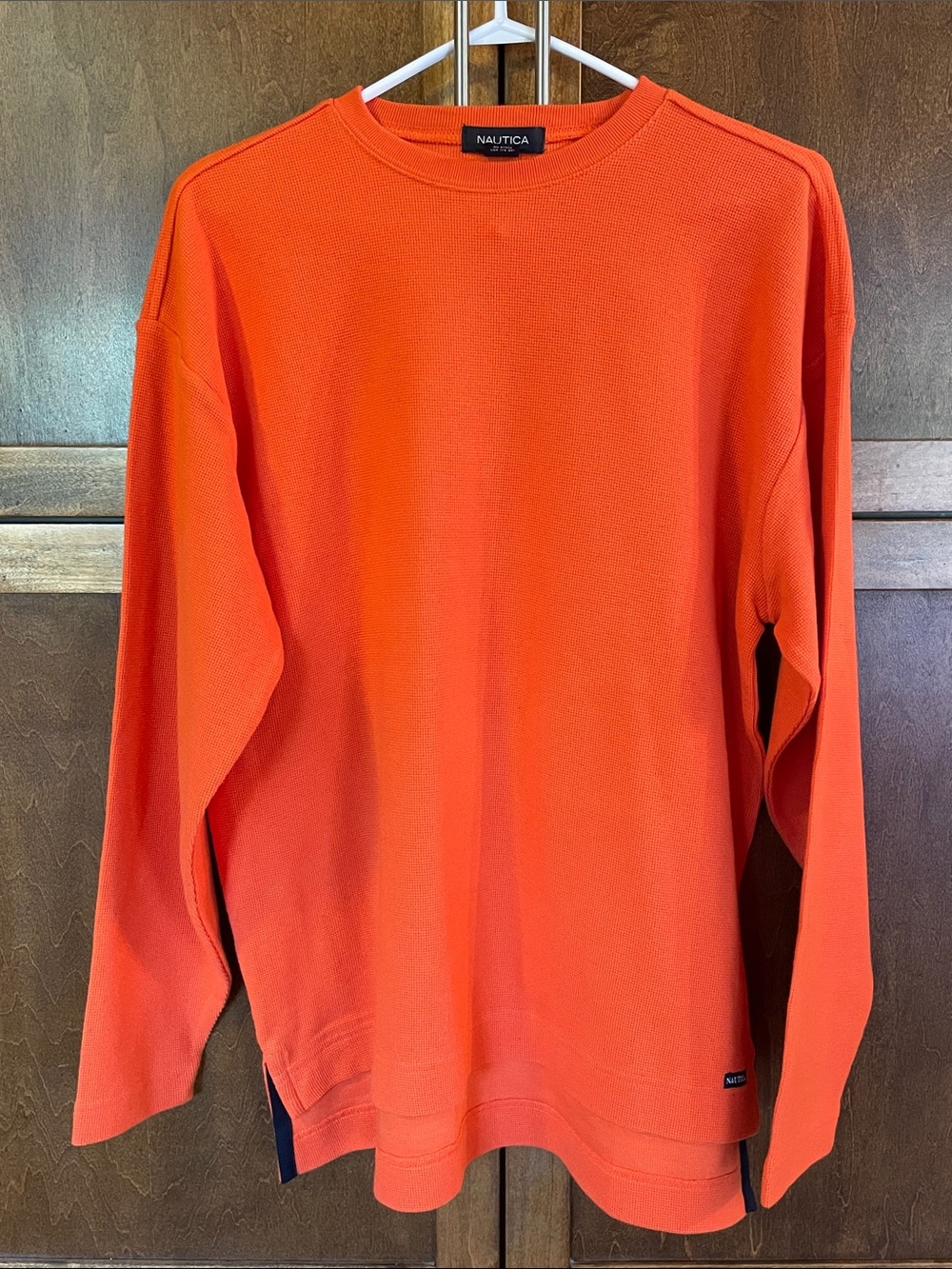Nautica Men’s Crewneck Orange Long Sleeve